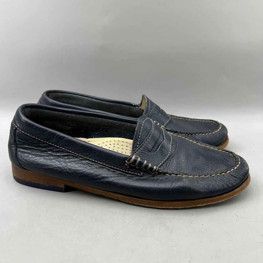 GH Bass Weejuns Penny Loafers Women Size 8 Blue Leather Comfort Slip On Shoes